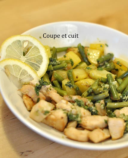 Poulet - pomme de terre - haricos