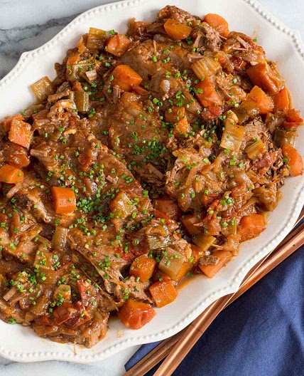 Jewish-Style Braised Brisket With Onions and Carrots Recipe