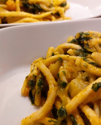 Spätzle - Pumpkin and spinach