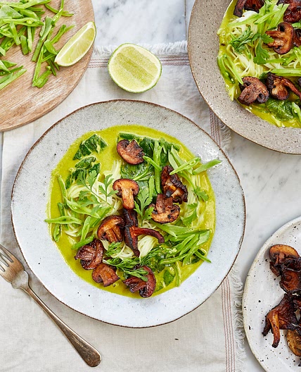 Turmeric Coconut Curry & Smoky Roasted Mushrooms