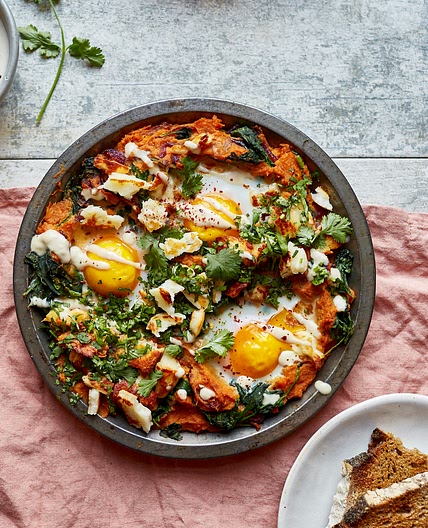 Halloumi & Sweet Potato Baked Eggs