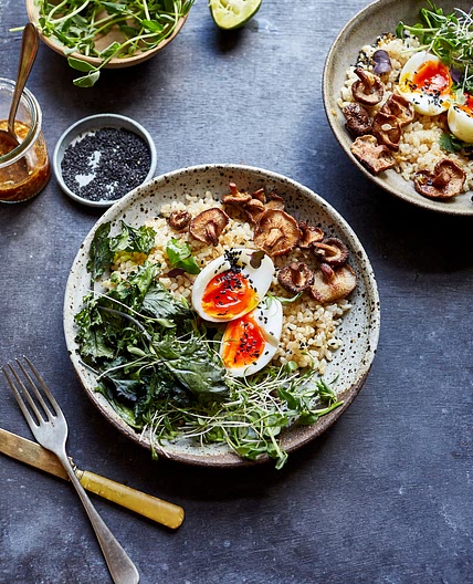 Egg, Mushroom & Kale Rice Bowl
