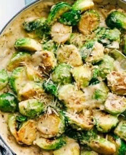 Creamy Parmesan Garlic Brussel Sprouts