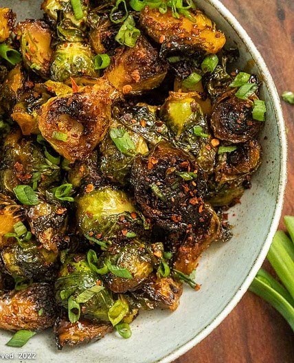 Spicy Maple Miso Brussels Sprouts