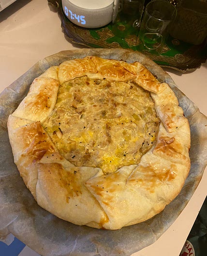 Tortino di porri e curry