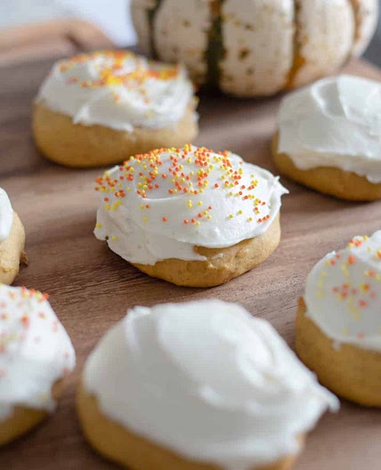 Frosted Soft Pumpkin Cookies