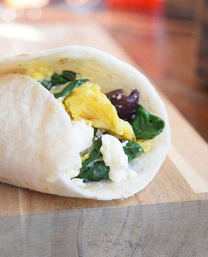 Spinach and Feta Breakfast Wrap