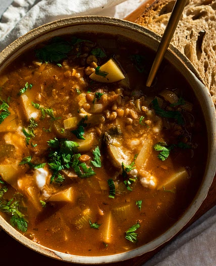 Smoky Lentil Stew with Leeks and Potatoes (vegan)