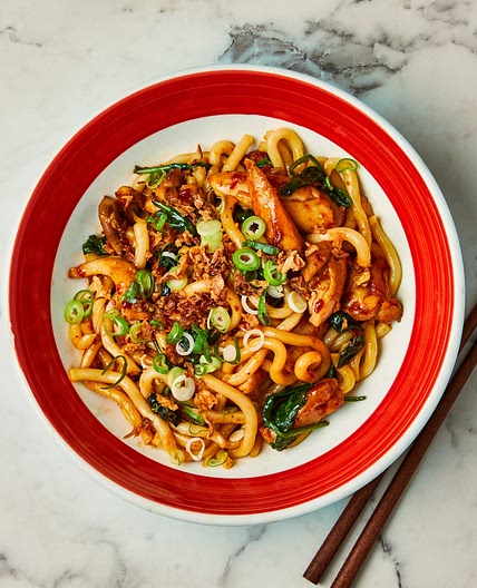 Sweet chilli & sesame chicken udon