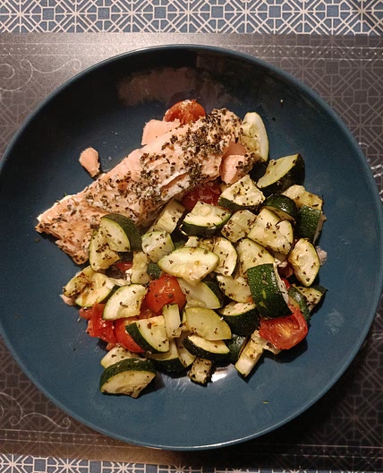 Saumon courgettes au four