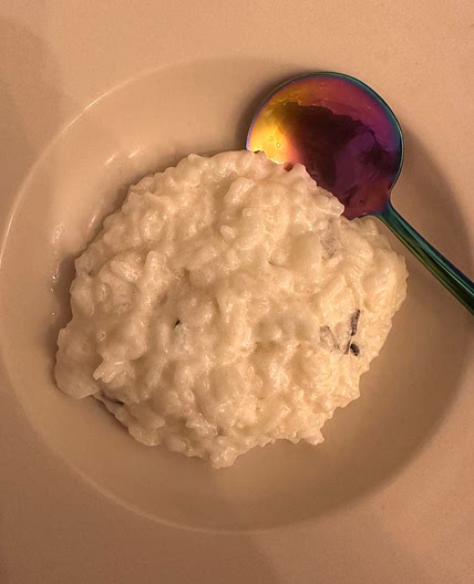 Yogurt and garlic risotto