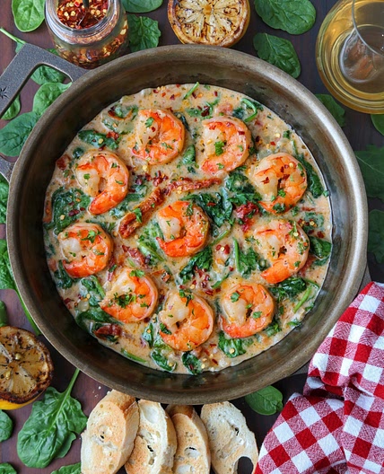 Garlic Butter Tuscan Shrimp