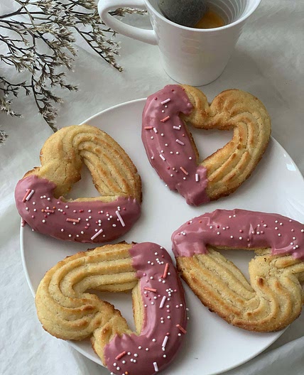 Spritz heart cookies