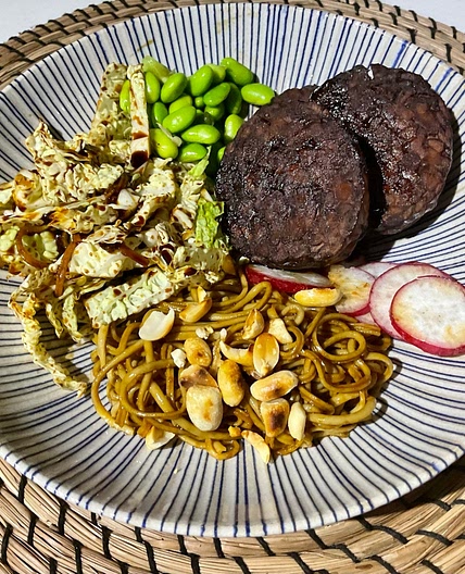 Hoisin and Soy Sauce Tempeh Noodle Salad
