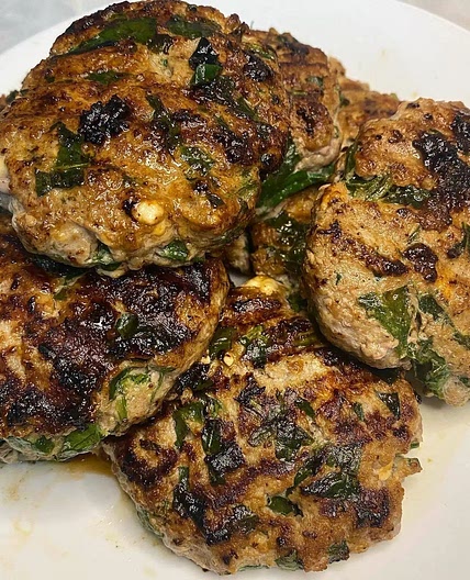 Spinach & Feta Turkey Burgers