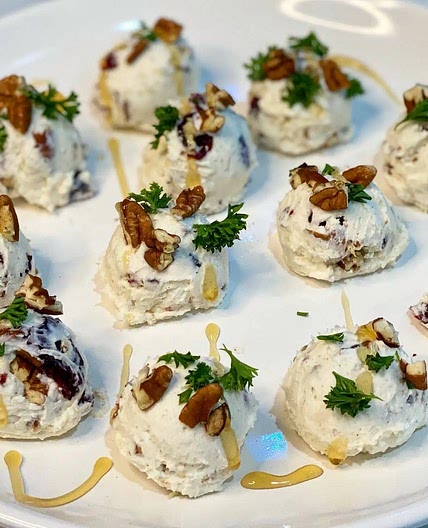 Cranberry Pecan Goat Cheese Truffles
