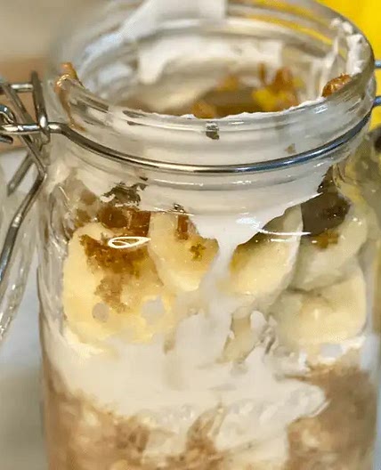 Banana Almond Butter Protein Overnight Oats