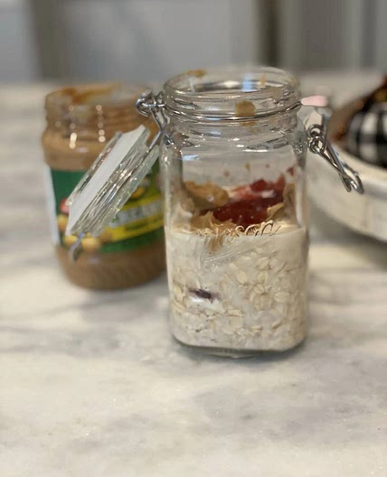 Peanut Butter & Jelly Protein Overnight Oats
