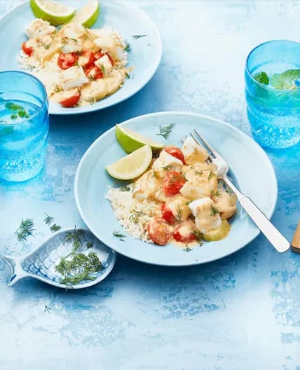 Rotbarschfilet "Stroganoff" mit Reis