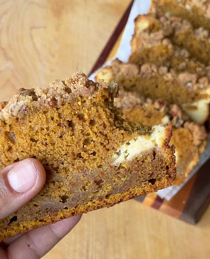 Pumpkin Cream Cheese Streusel Loaf 