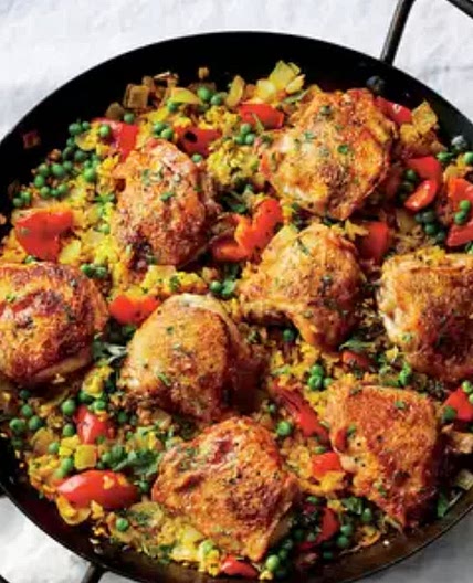 Spanish chicken paella