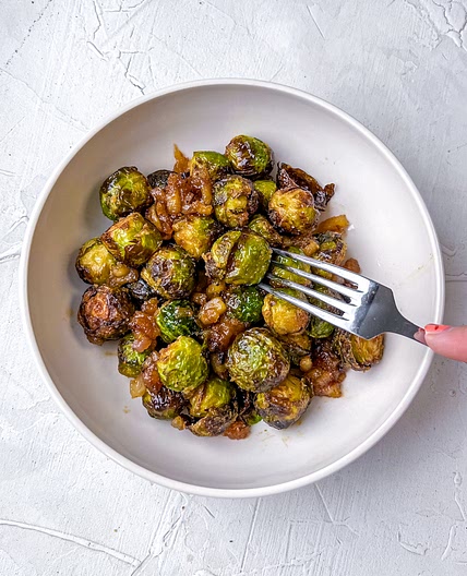 Crispy Brussel Sprouts with Honey and Apple