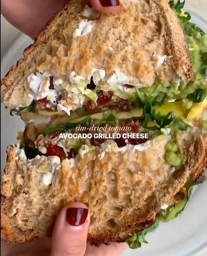 Sun-dried tomato avocado grilled cheese