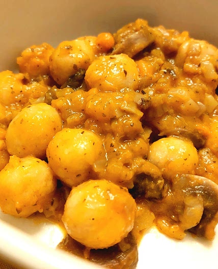 Chickpeas flour gnocchi - Pumpkin and mushrooms