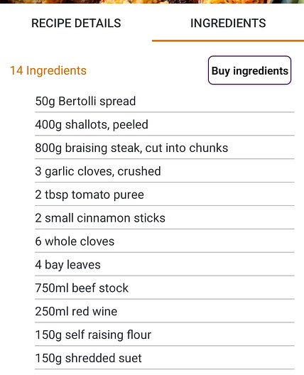 Beef Stifado (Ocado)