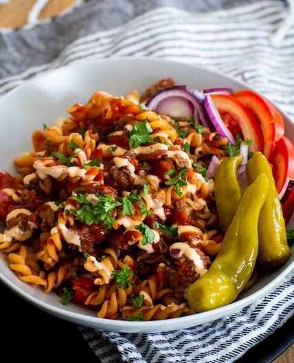 Vegetarisk kebabpasta - Vegomagasinet