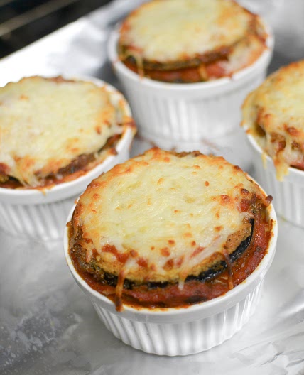 Individual Eggplant Parmigiana Lasagna