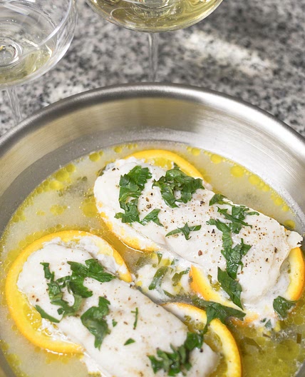 Champagne Steamed Cod