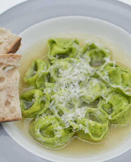 Spinach and Ricotta Tortellini in Brodo