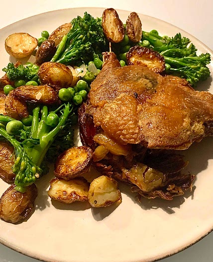 Confit de Canard with New Potatoes & Peas
