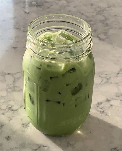 Vegan Iced Honeydew Matcha Latte
