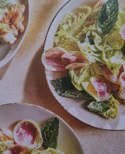 Chicken Paillard Salad with Thai Basil Green Goddess