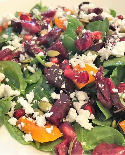 Butternut,  salade de roquette et betterave