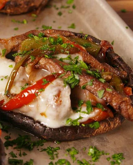 Philly Cheesesteak Stuffed Portobellos