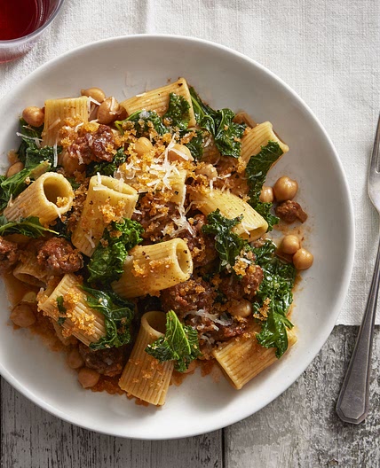 Chickpea and Kale Rigatoni with Smoky Bread Crumbs