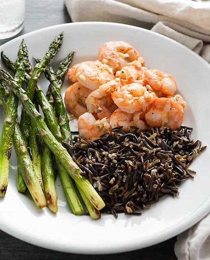 Shrimp and Asparagus with Rice 
