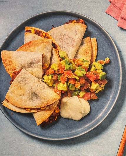 Crispy vegetarian quesadillas