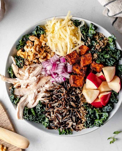 Autumn Grain Bowls with Maple Cinnamon Vinaigrette