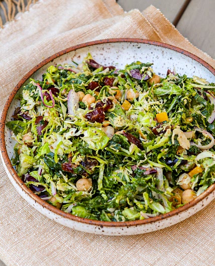 Za'atar Shaved Brussels Sprout Salad (vegan, gluten free)