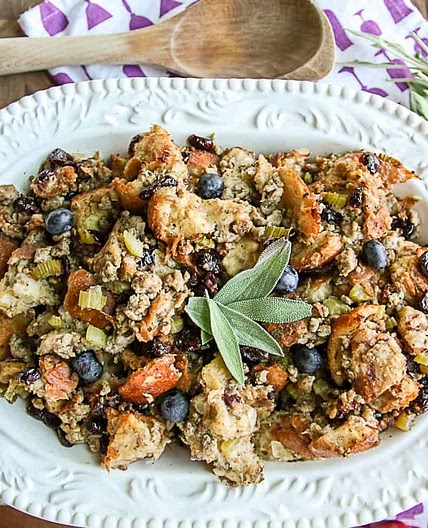 Blueberry Sourdough Sausage Stuffing