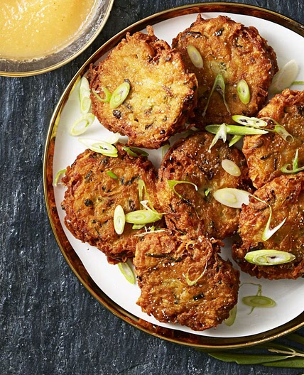 Crispy Ginger Scallion Latkes