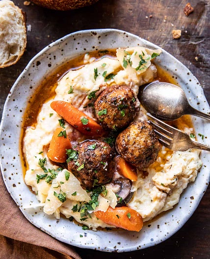 Crockpot Coq au Vin Meatballs - Healthier