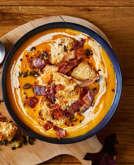 Butternut squash and bacon soup