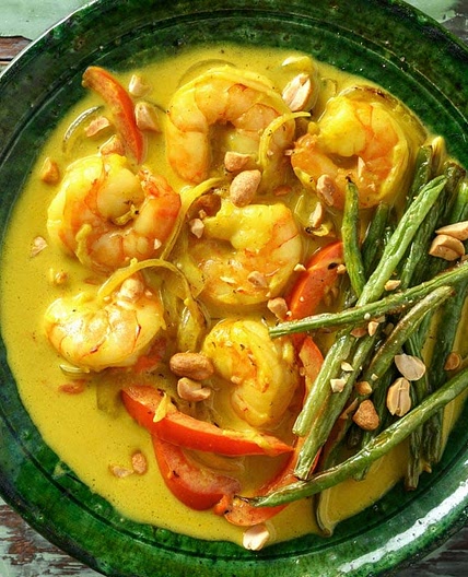 Sri Lankan Style Prawn Curry With Ginger Green Beans