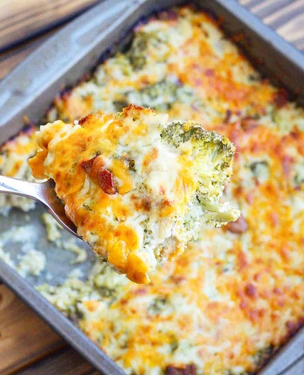 Loaded Cauliflower Broccoli Casserole