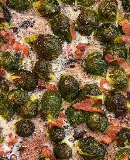 Maple Bacon Roasted Brussels Sprouts 